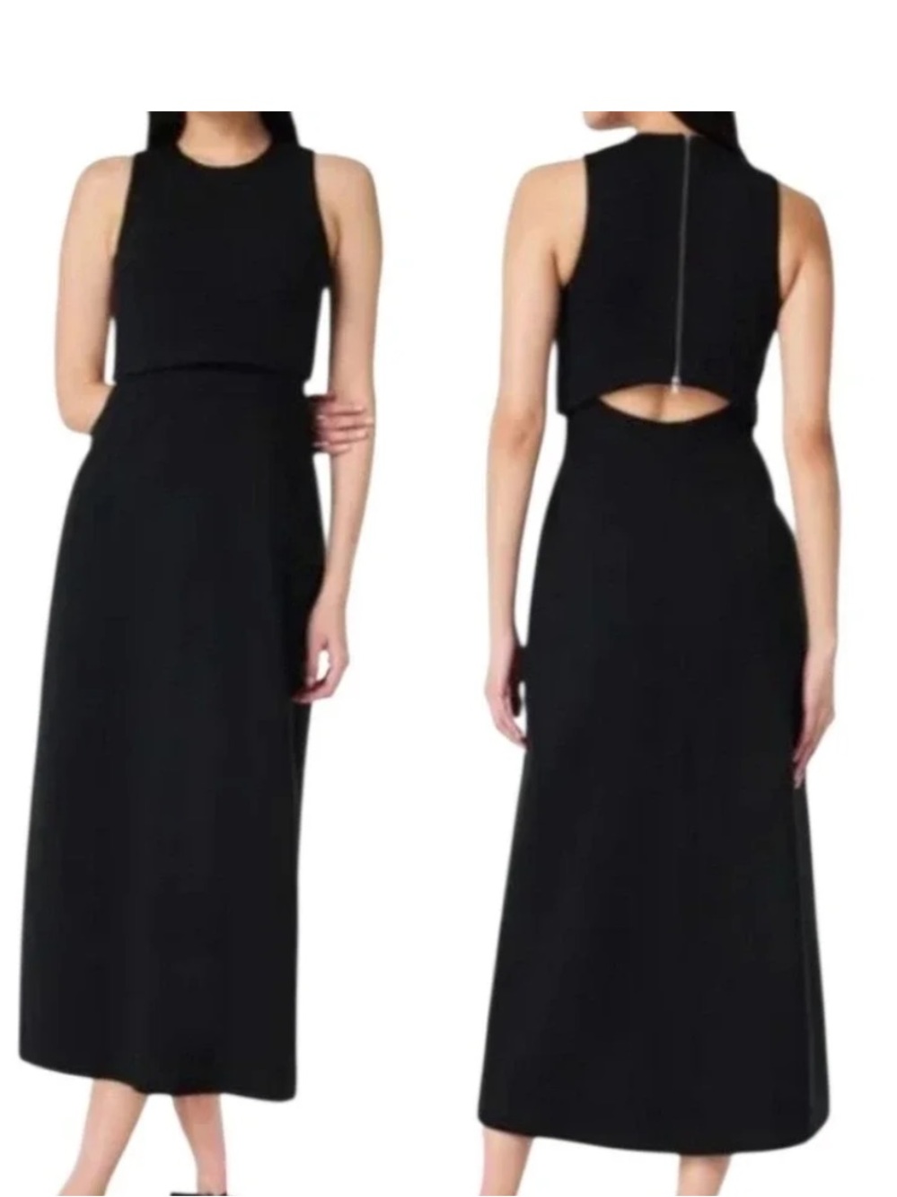 SPANX Ponte Overlay Fitted Midi in Classic Black